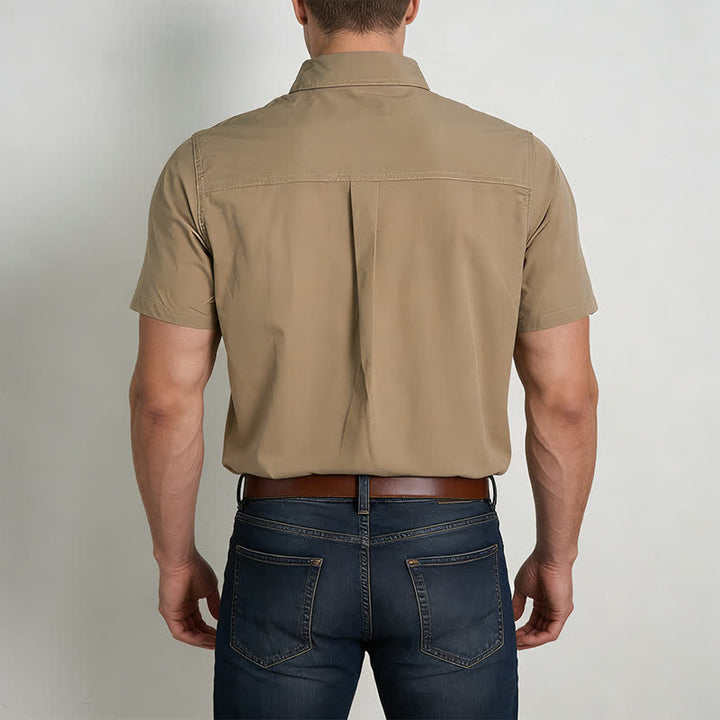 Camicia da cowboy estiva da uomo con tasche sul petto - image 3