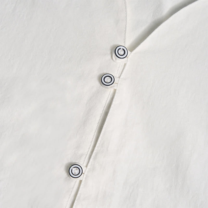 Camicia da uomo retrò con colletto Henry, traspirante e tinta unita. - image 13
