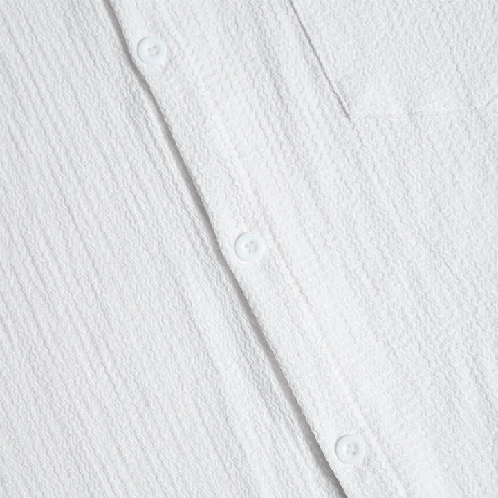 Camicia da uomo estiva a tinta unita con risvolto e taschino - image 11