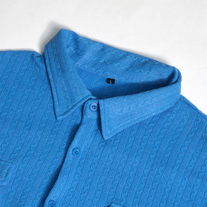 Camicia da lavoro a maniche lunghe da uomo in stile cowboy in stile retrò jacquard - image 10
