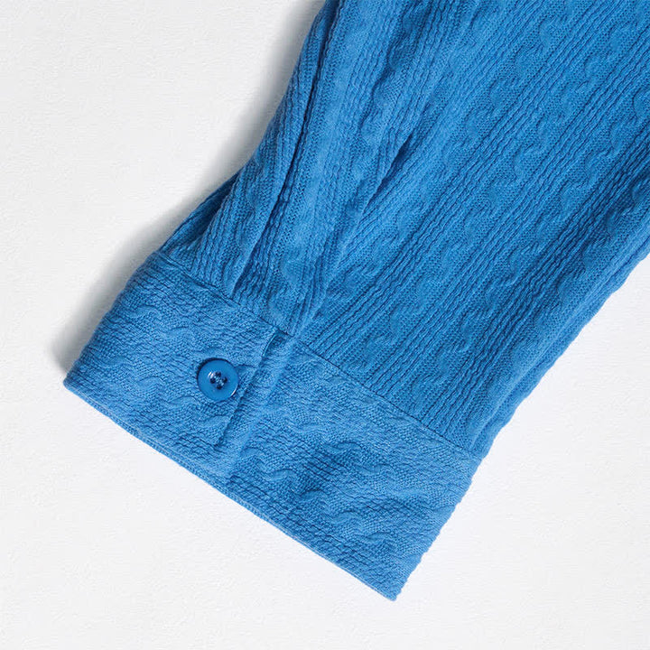Camicia da lavoro a maniche lunghe da uomo in stile cowboy in stile retrò jacquard - image 11