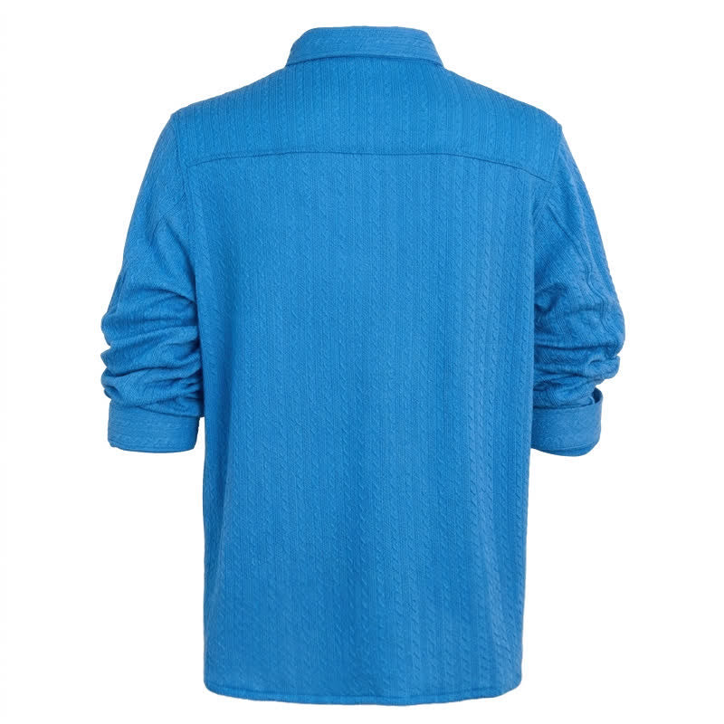 Camicia da lavoro a maniche lunghe da uomo in stile cowboy in stile retrò jacquard - image 9