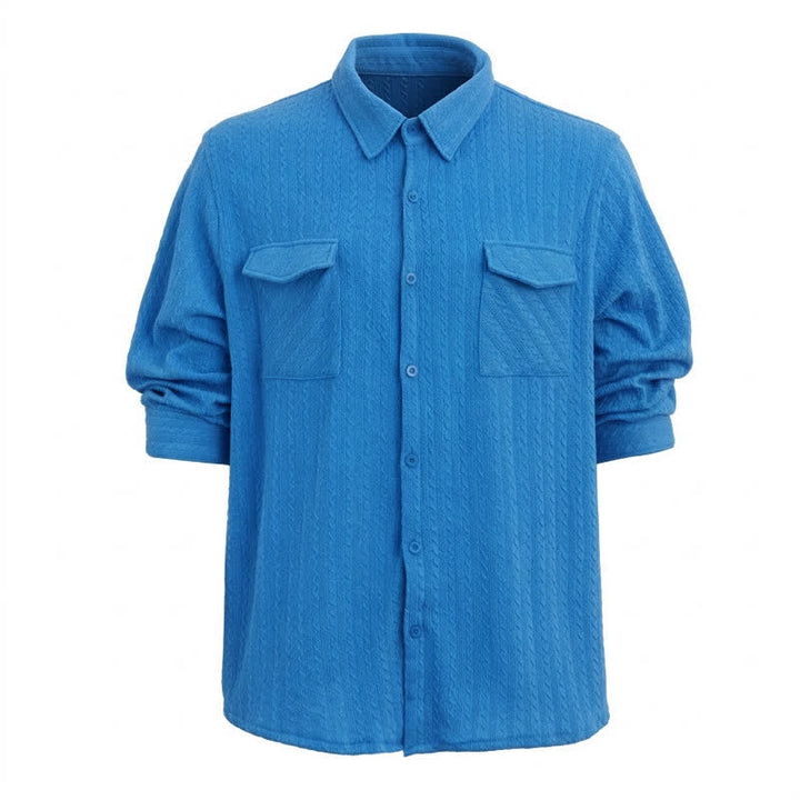 Camicia da lavoro a maniche lunghe da uomo in stile cowboy in stile retrò jacquard - image 8