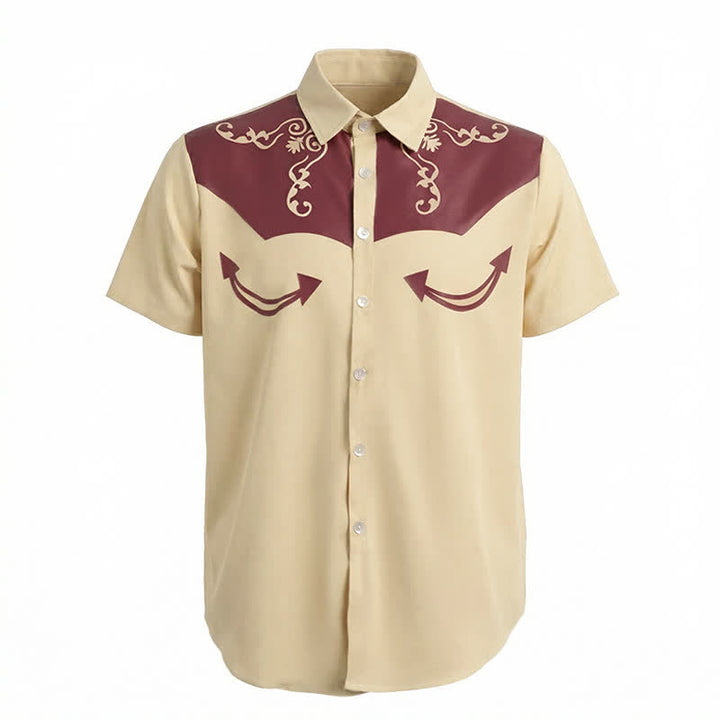 Camicia da uomo con stampa 3D e giogo a contrasto con motivo western da cowboy - image 8