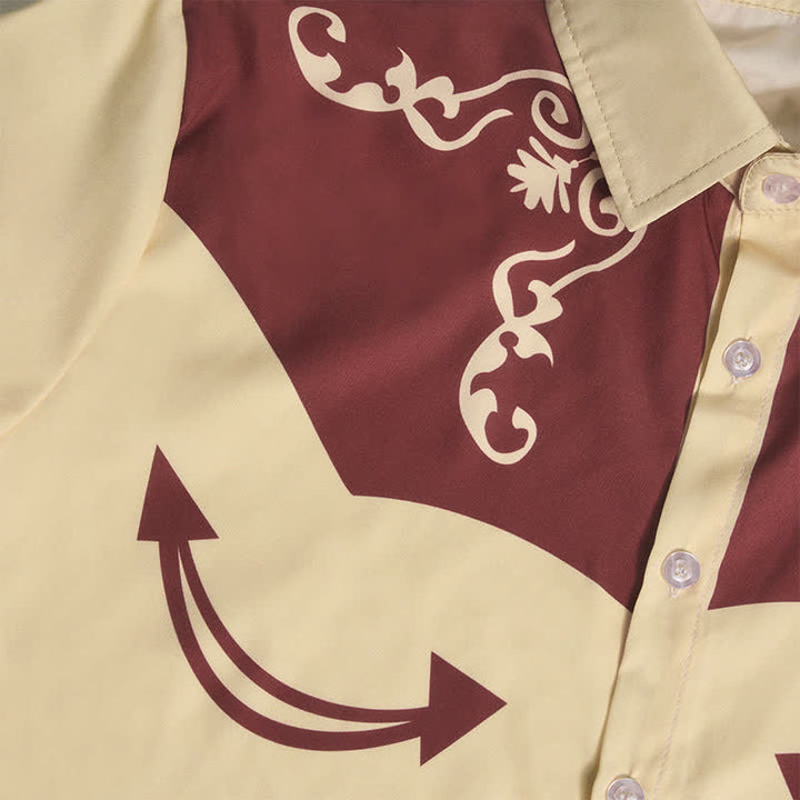 Camicia da uomo con stampa 3D e giogo a contrasto con motivo western da cowboy - image 11