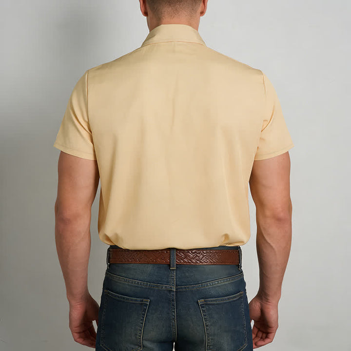 Camicia da uomo con stampa 3D e giogo a contrasto con motivo western da cowboy - image 3