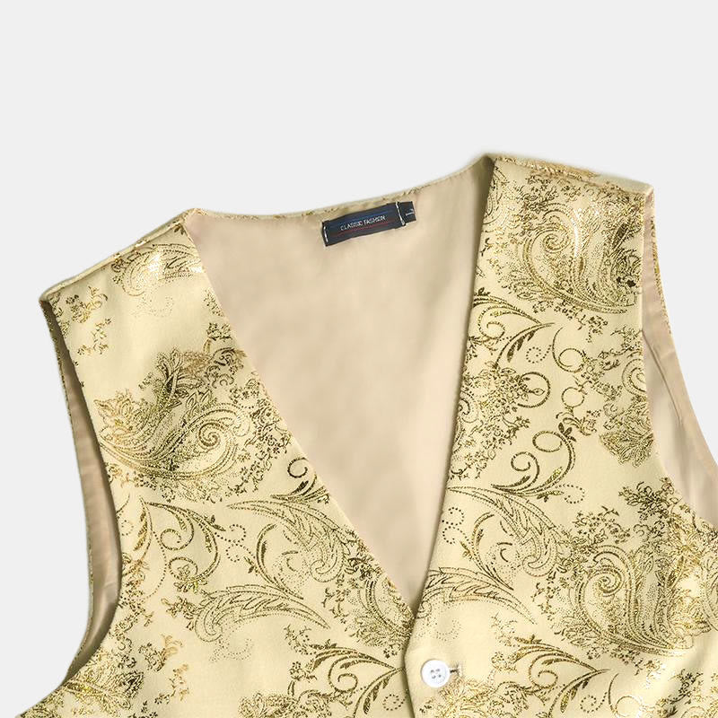 Gilet da uomo slim fit con motivo jacquard paisley retrò - image 7