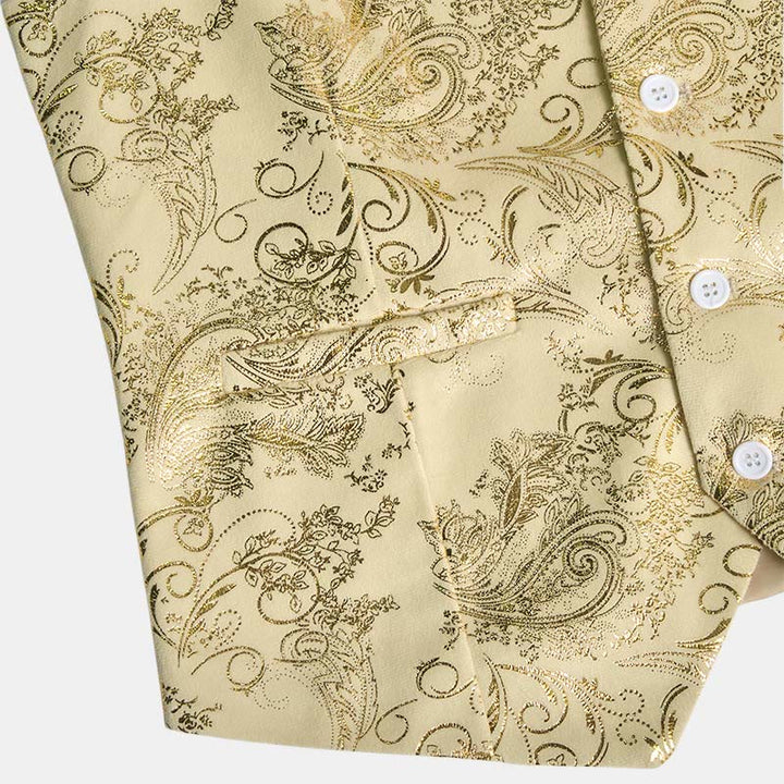 Gilet da uomo slim fit con motivo jacquard paisley retrò - image 9