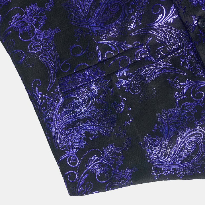 Gilet da uomo slim fit con motivo jacquard paisley retrò - image 16