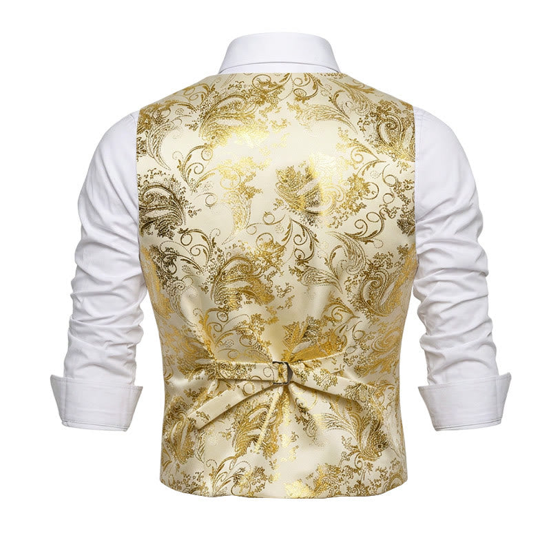 Gilet da uomo slim fit con motivo jacquard paisley retrò - image 5