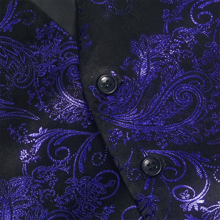 Gilet da uomo slim fit con motivo jacquard paisley retrò - image 15