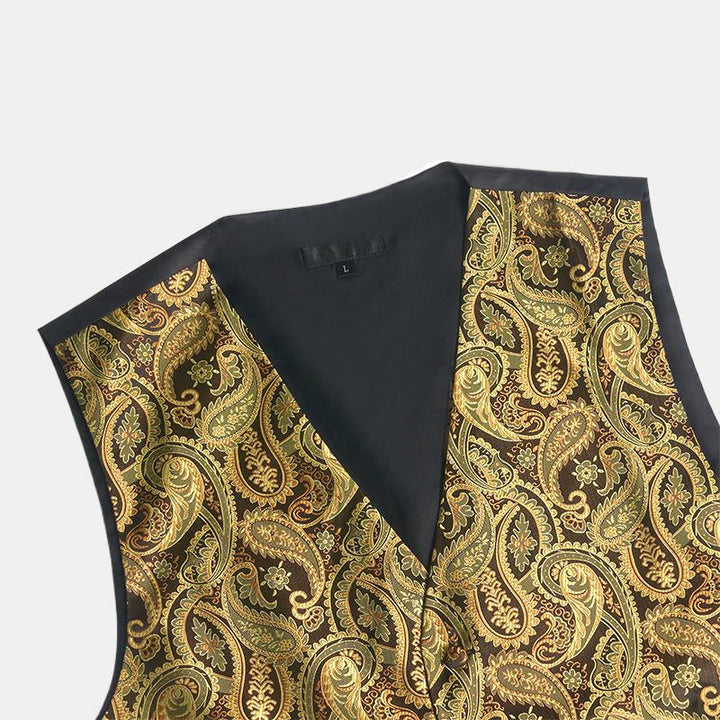Set di 3 gilet da uomo in jacquard con motivo paisley - image 8