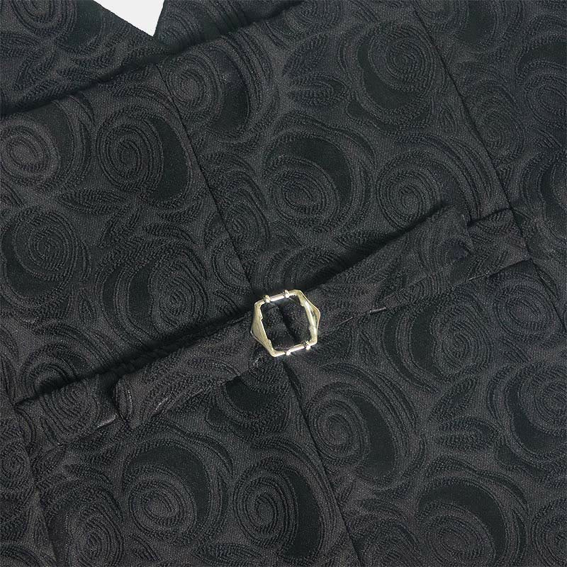 Gilet da uomo elegante in jacquard con motivo paisley e tre tasche, colore bianco. - image 15