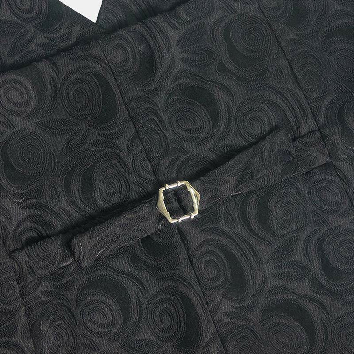 Gilet da uomo elegante in jacquard con motivo paisley e tre tasche, colore bianco. - image 15