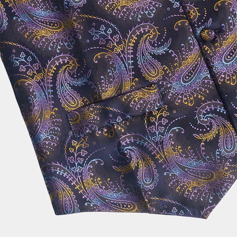 Completo da uomo composto da 3 pezzi con gilet elegante e fantasia paisley retrò. - image 11