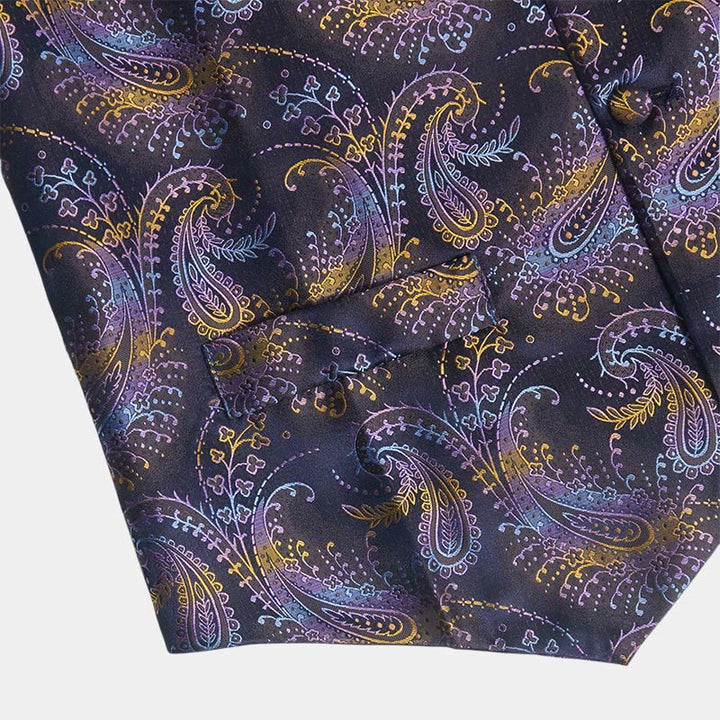 Completo da uomo composto da 3 pezzi con gilet elegante e fantasia paisley retrò. - image 11