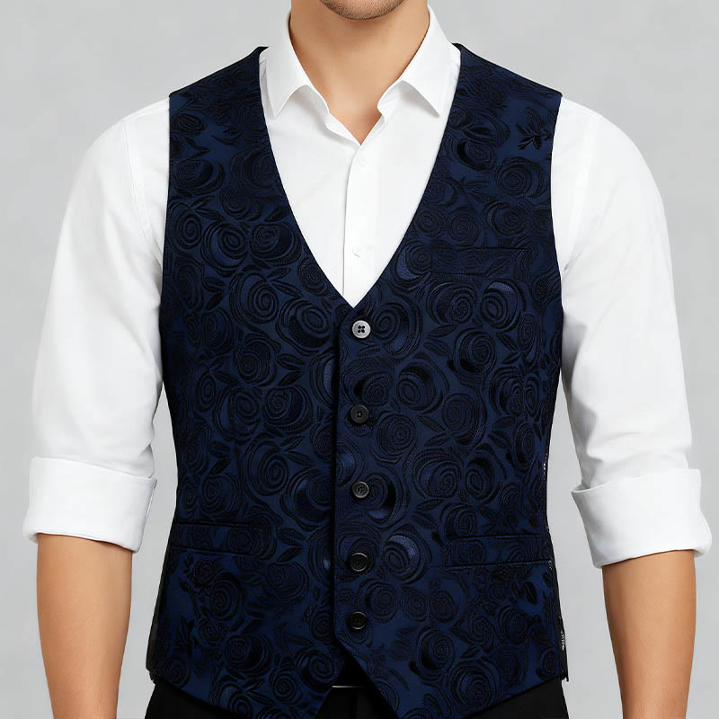 Gilet da uomo con tre tasche e fantasia paisley - image 2