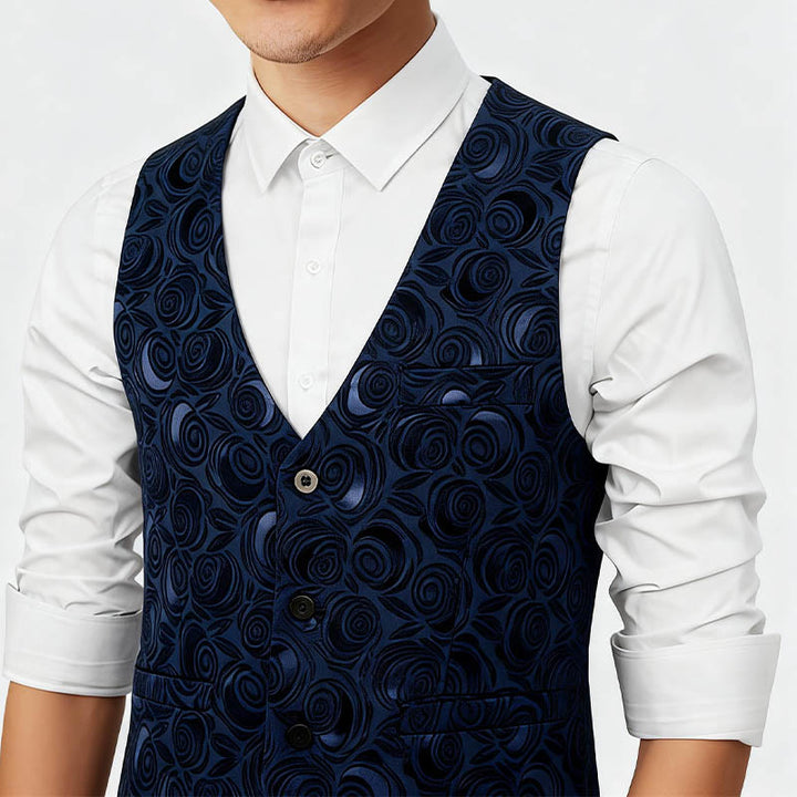 Gilet da uomo con tre tasche e fantasia paisley - image 3
