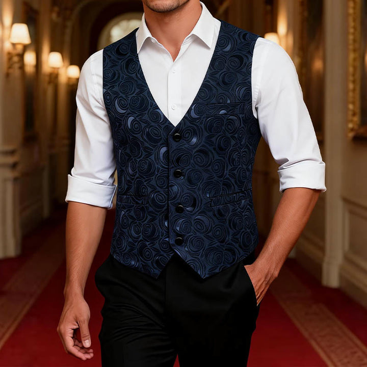 Gilet da uomo con tre tasche e fantasia paisley - image 1