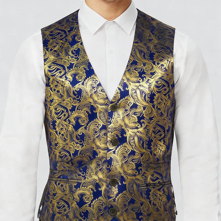 Gilet da uomo con squisita fantasia Paisley stampata a caldo. - image 3