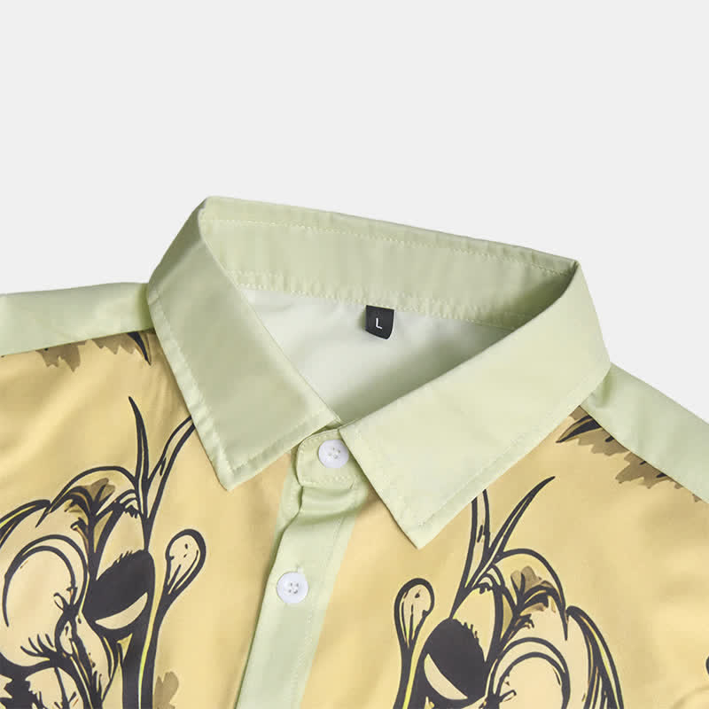 Camicia da uomo a maniche lunghe in stile western con stampa 3D a volute barocche. - image 7