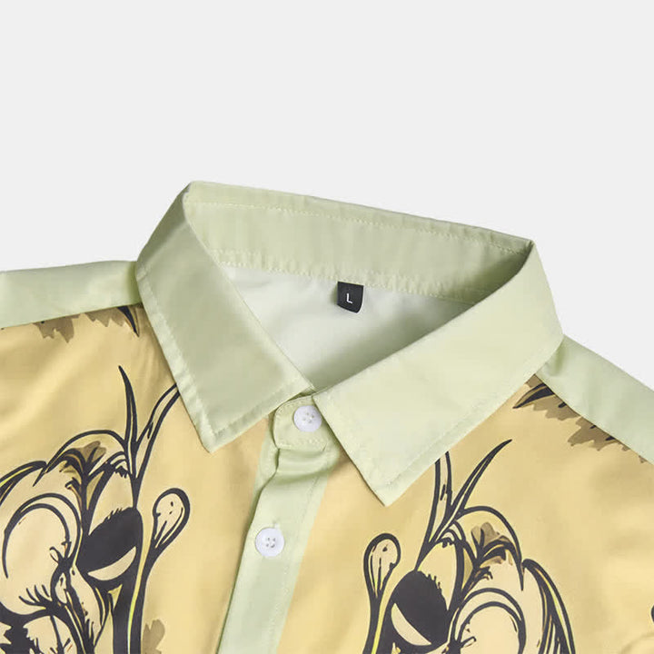 Camicia da uomo a maniche lunghe in stile western con stampa 3D a volute barocche. - image 7