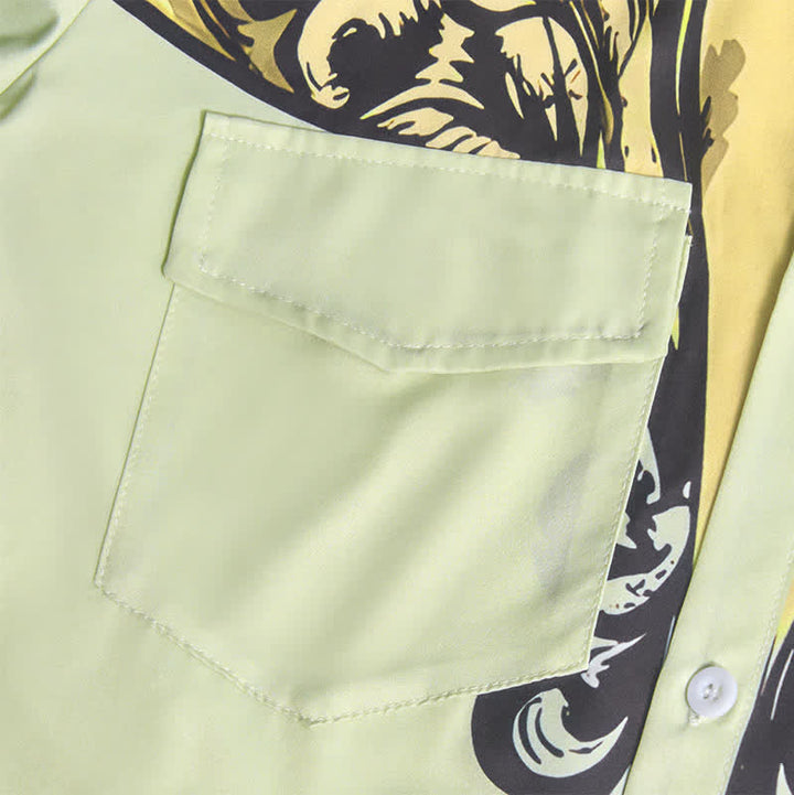 Camicia da uomo a maniche lunghe in stile western con stampa 3D a volute barocche. - image 6