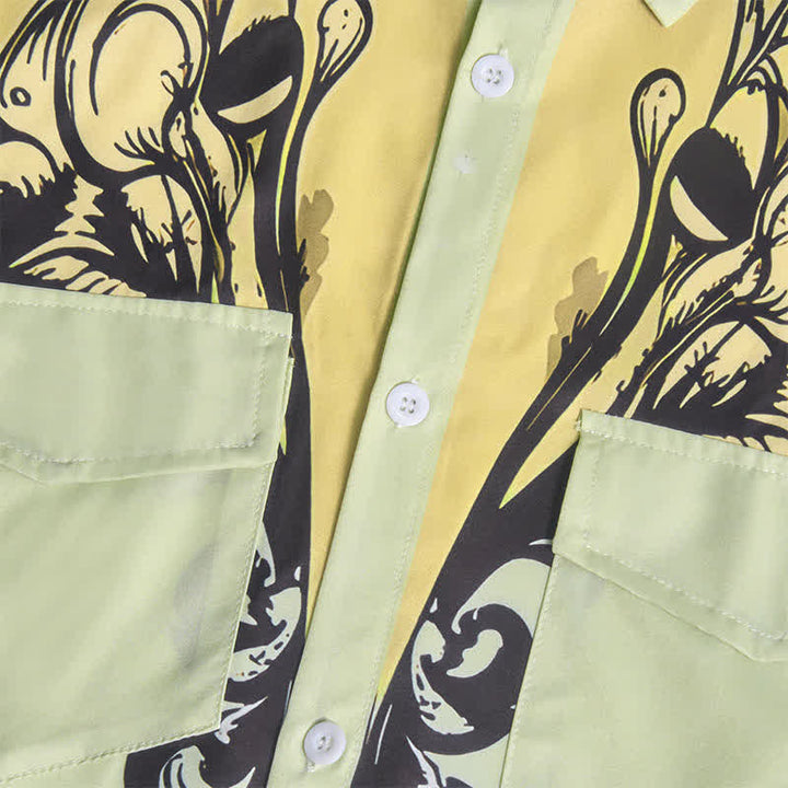 Camicia da uomo a maniche lunghe in stile western con stampa 3D a volute barocche. - image 8
