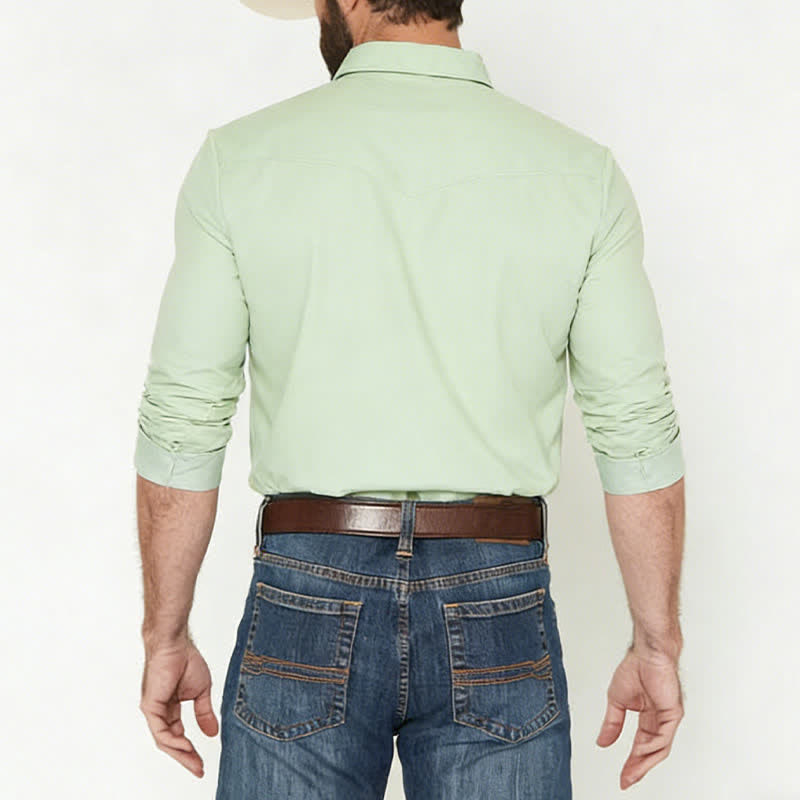 Camicia da uomo a maniche lunghe in stile western con stampa 3D a volute barocche. - image 1