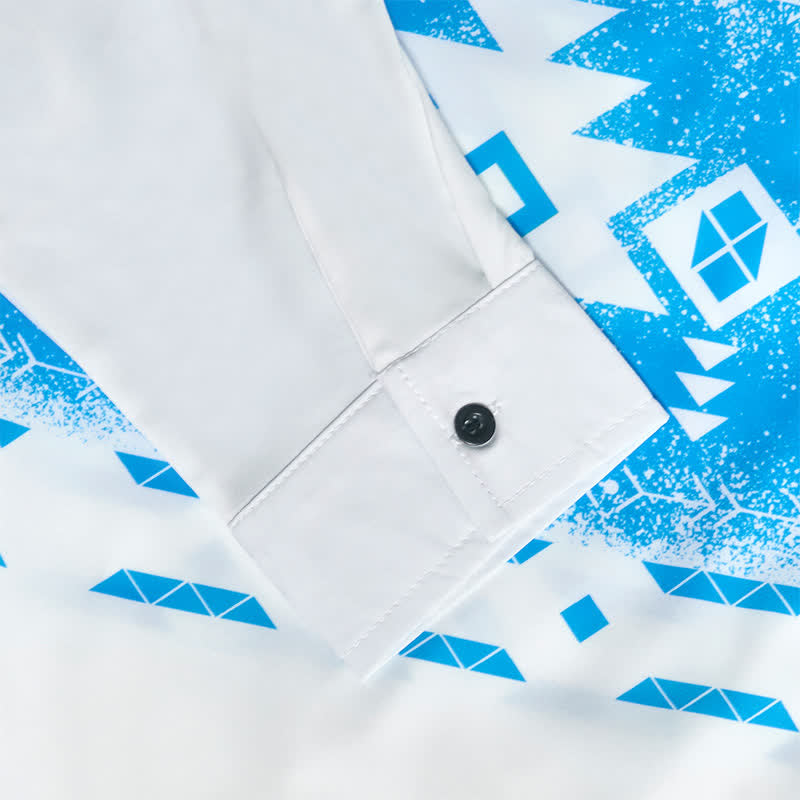 Camicia western da uomo con stampa geometrica azteca in stile sud-occidentale - image 9