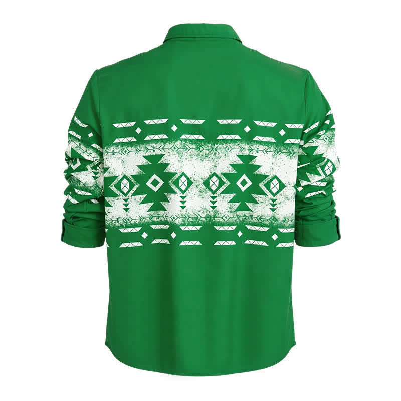 Camicia western da uomo con stampa geometrica azteca in stile sud-occidentale - image 10
