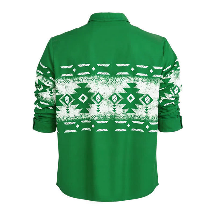 Camicia western da uomo con stampa geometrica azteca in stile sud-occidentale - image 10