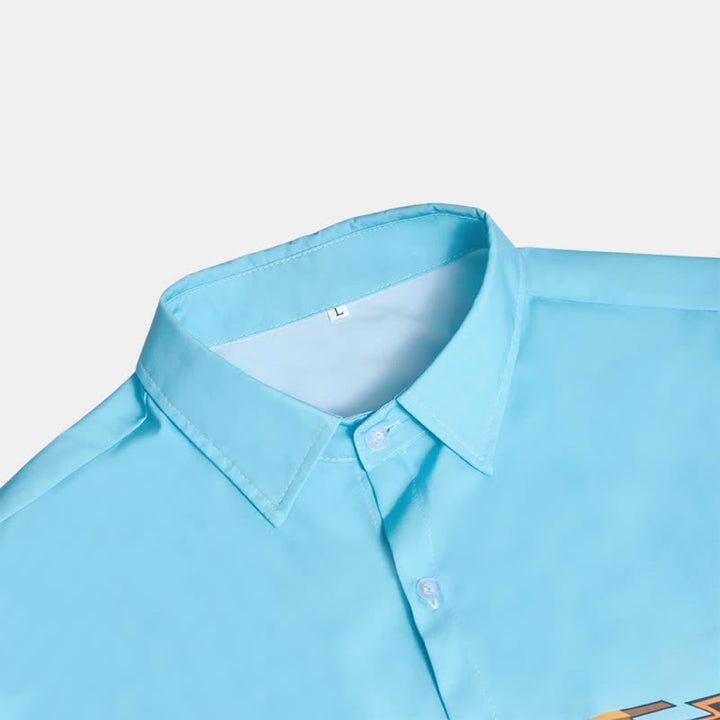 Camicia western da uomo con blocchi di colore e stampa azteca in stile sud-occidentale - image 6