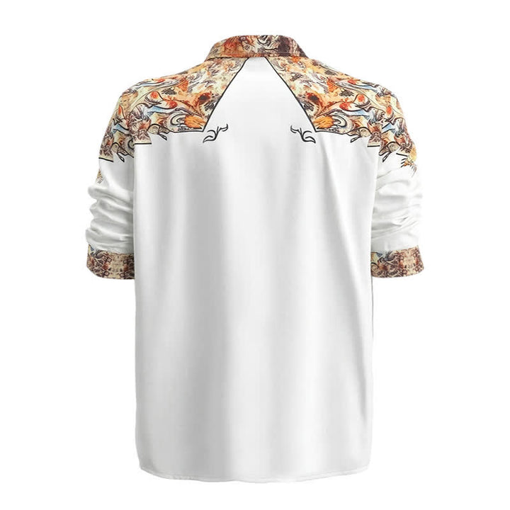 Camicia western da uomo con stampa 3D a motivo paisley retrò - image 5