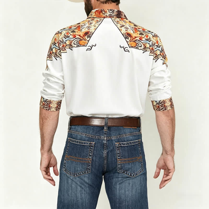Camicia western da uomo con stampa 3D a motivo paisley retrò - image 2
