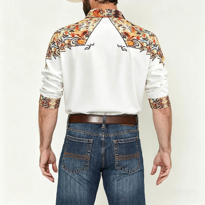 Camicia western da uomo con stampa 3D a motivo paisley retrò - image 2