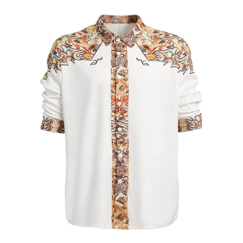 Camicia western da uomo con stampa 3D a motivo paisley retrò - image 4