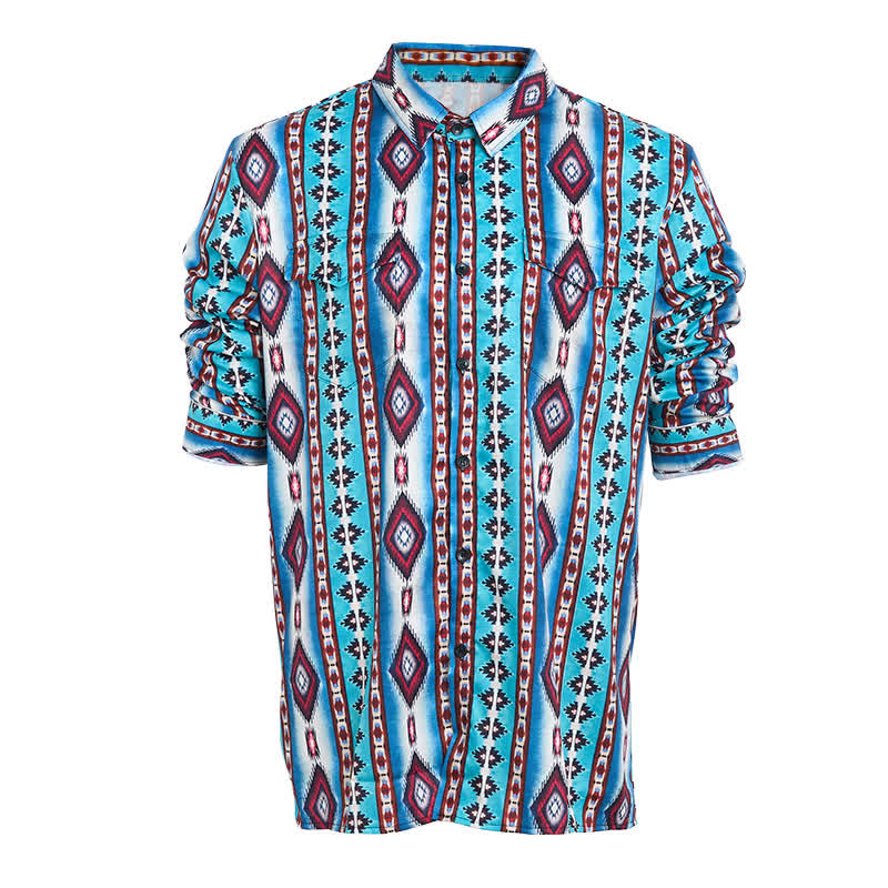 Camicia da uomo American West con stampa 3D a diamante rosso - image 4