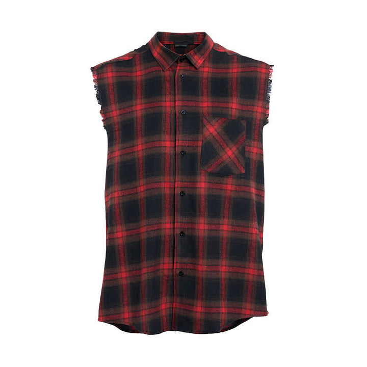 Gilet senza maniche da uomo in stile western con motivo a quadri - image 14
