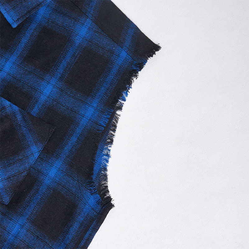 Gilet senza maniche da uomo in stile western con motivo a quadri - image 8