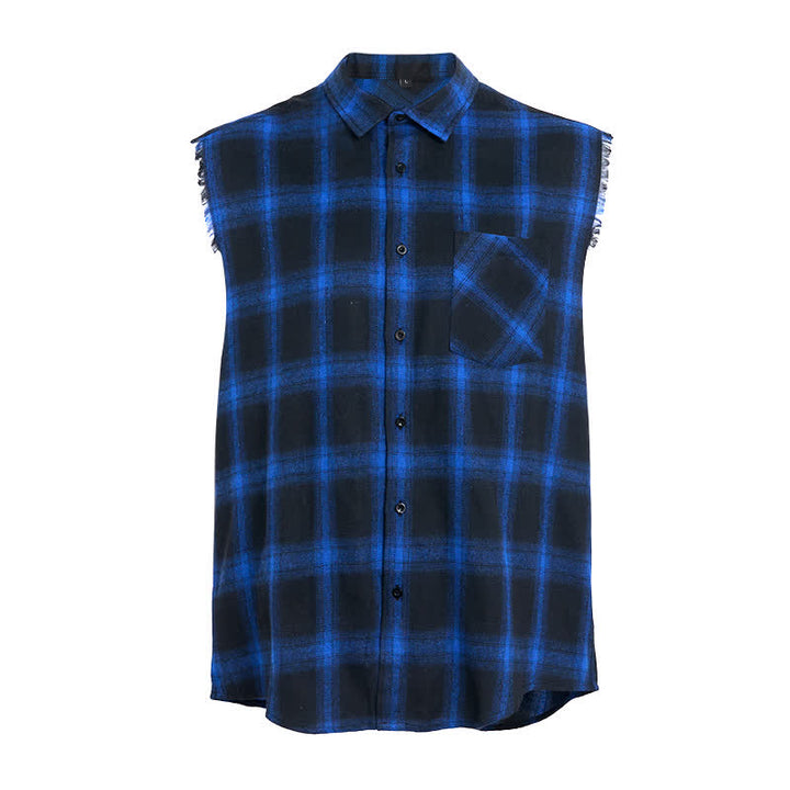 Gilet senza maniche da uomo in stile western con motivo a quadri - image 10