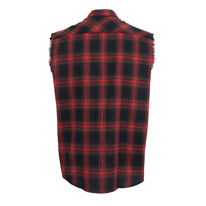Gilet senza maniche da uomo in stile western con motivo a quadri - image 15