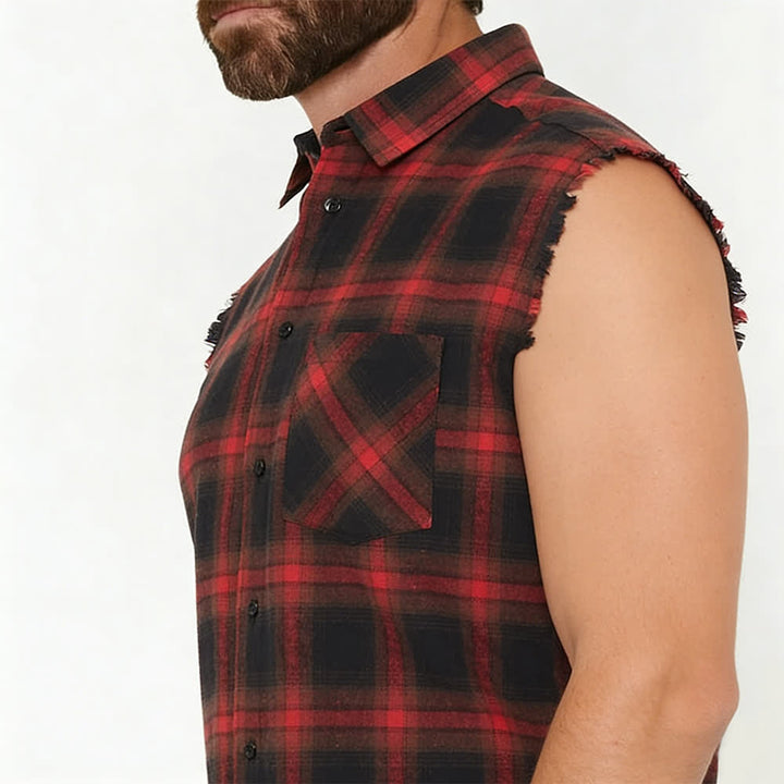 Gilet senza maniche da uomo in stile western con motivo a quadri - image 13