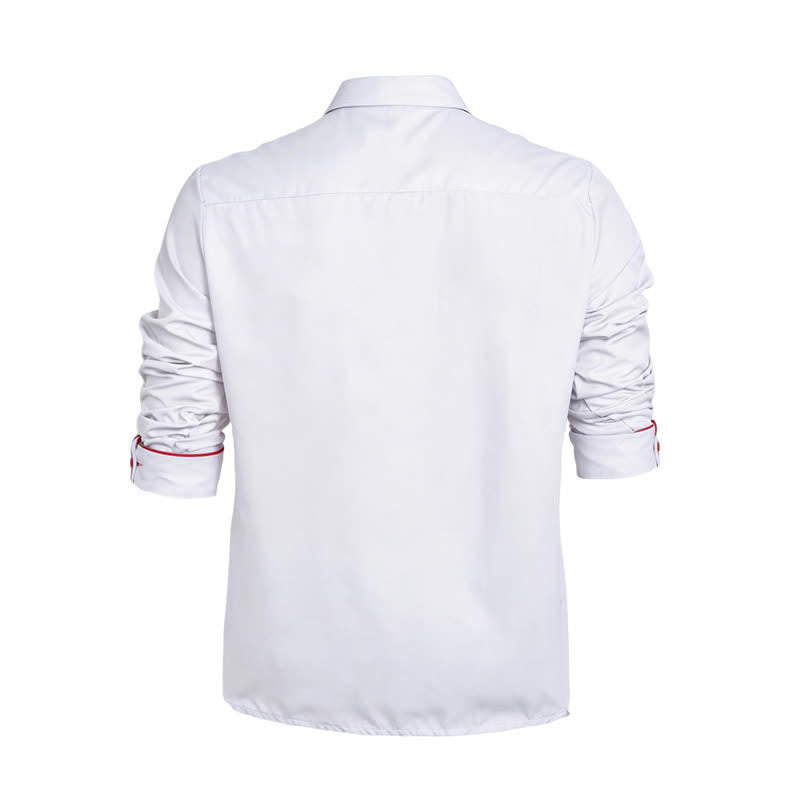 Camicia da uomo con carré e bottoni, fantasia bandiera americana occidentale. - image 10
