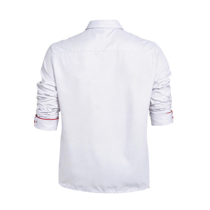 Camicia da uomo con carré e bottoni, fantasia bandiera americana occidentale. - image 10