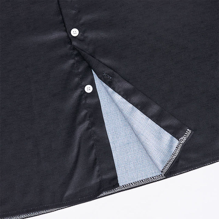 Camicia da uomo a blocchi di colore con stampa di cavalli - image 6