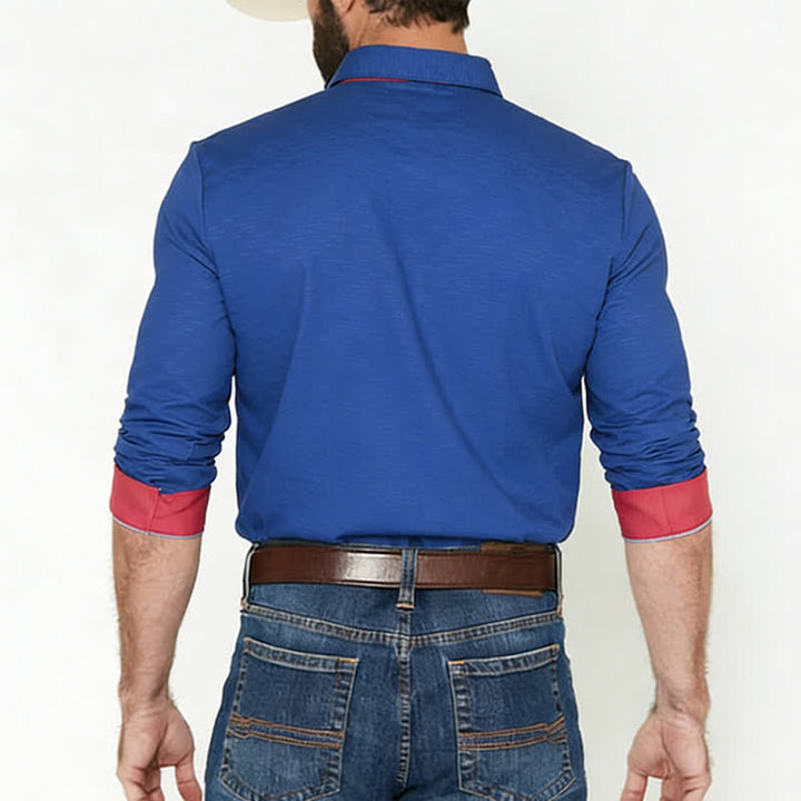 Camicia da cowboy da uomo con motivo a ferro di cavallo e rosa, stile western. - image 2