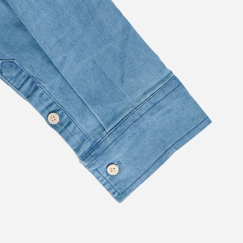 Camicia da uomo in denim stile western casual con tasche sul petto - image 7