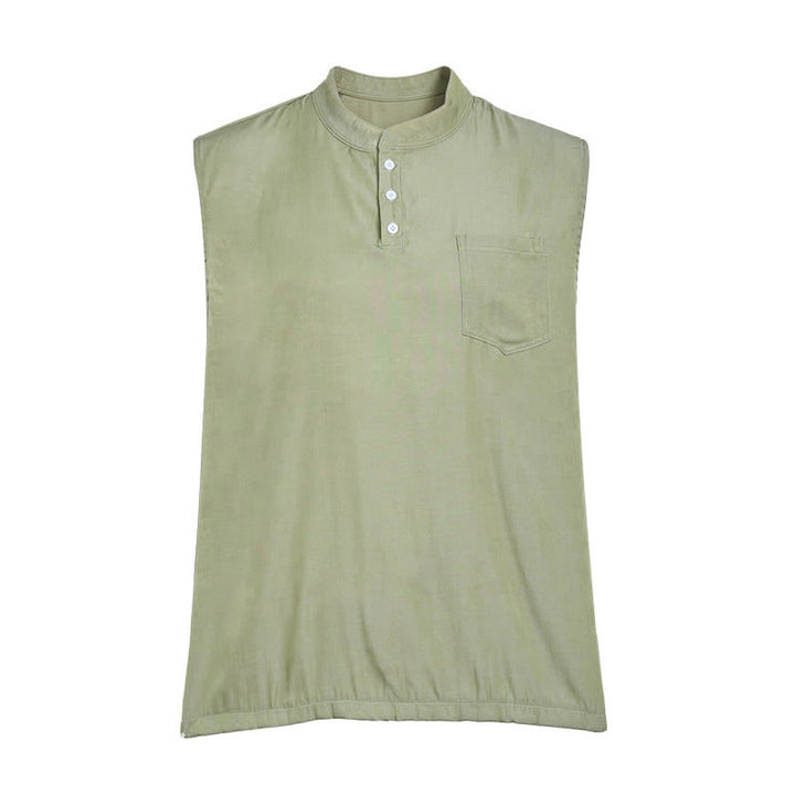 T-shirt senza maniche da uomo estiva con effetto slavato - image 7