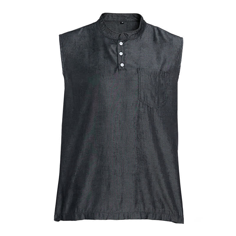T-shirt senza maniche da uomo estiva con effetto slavato - image 11